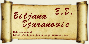 Biljana Đuranović vizit kartica